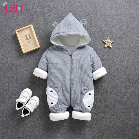 Infant Clothing 2022 Autumn Winter Rompers For Baby Girls Boys Jumpsuit Children Baby Warm Winter Overalls Newborn Baby Clothes ► Photo 1/6