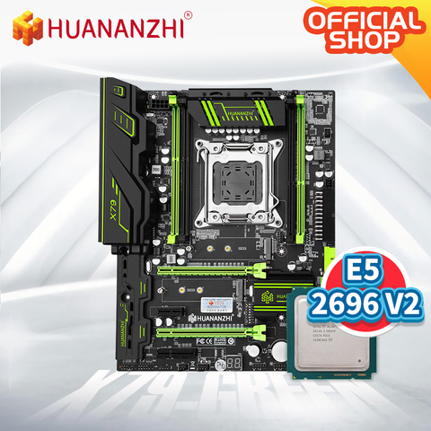 HUANANZHI X79 GREEN 2.49V3.1 X79 motherboard with Intel XEON E5 2696 v2 can use DDR3 memory combo kit set NVME M.2 SATA USB3.0 ► Photo 1/5