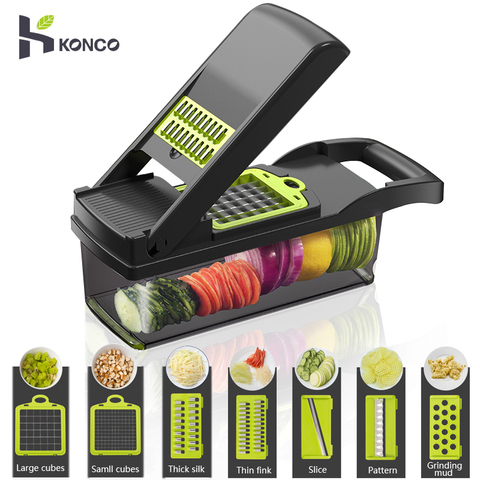 Konco Multi-functional Vegetable Fruits Tool Potato Masher ricer Vegetable Mandoline slicer Peeler Cutter Carrot Shredder Grater ► Photo 1/6