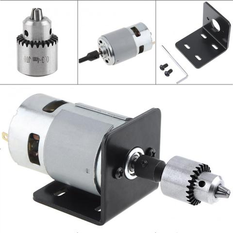 12V-24V Electric Drill 775 Ball Motor Small Bench Drill with JTO Chuck and Mounting Bracket for Milling Machine /  Lathe ► Photo 1/6