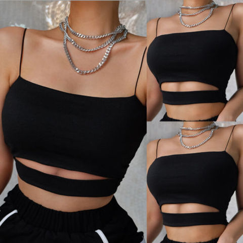New Fashion Sexy Women's Crop Top Summer Casual Tank Tops Ladies Vest Sleevelees  Bandage Camis ► Photo 1/6