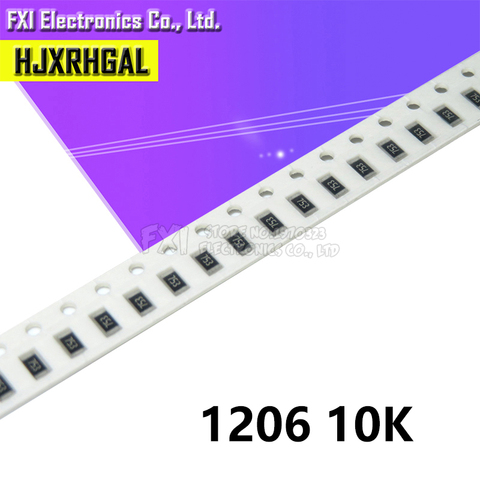 100PCS 1206 SMD Resistor  10K ohm chip resistor 0.25W 1/4W 103 new original ► Photo 1/2