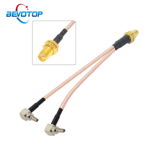 3G 4G antenna SMA Female to Dual CRC9/SMA/TS9 Connector Y Type Splitter Combiner RF Coaxial Pigtail Cable for 3G 4G Modem router ► Photo 1/5