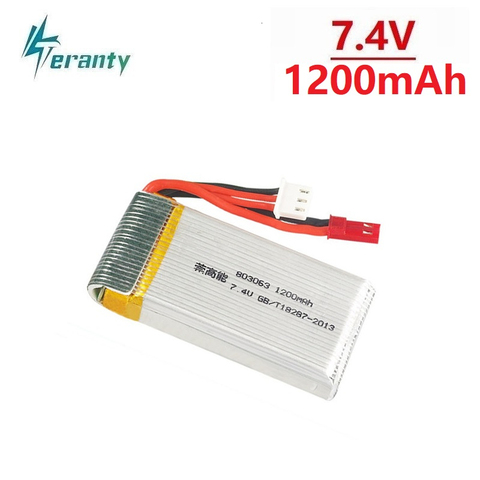 7.4V 1200mAh Battery For MJX X101 X102 RC Drone Battery For Yi zhang X6 H16 H40WH V262 V333 V353B V666 Quadcopter Spare Parts ► Photo 1/5