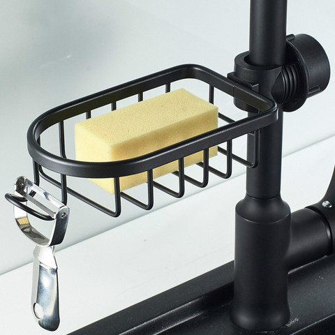 Household kitchen sink hanging faucet bathroom hollow shelf storage rack organizer water basket pool rag sponge storage rack ► Photo 1/6