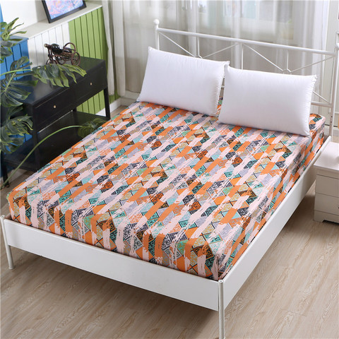 LAGMTA 1pc 100% polyester printing fitted sheet, mattress cover sheet  Four corners with elastic band bed sheet ► Photo 1/6