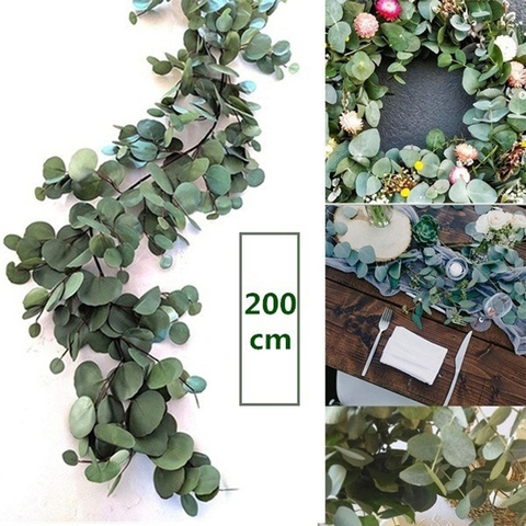 Artificial Eucalyptus Garland Hanging Flowers Plant Fake Ivy Vine
