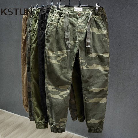 2022 spring autumn new cargo pants men camouflage drawstring men hip hop streetwear trousers multi pockets casual pants joggers ► Photo 1/6