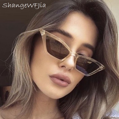 New 2022 Cat Eye Sunglasses Women Small Vintage Brand Designer Sun Glasses Retro Yellow ladies Sunglass  Eyewear Female Shades ► Photo 1/6