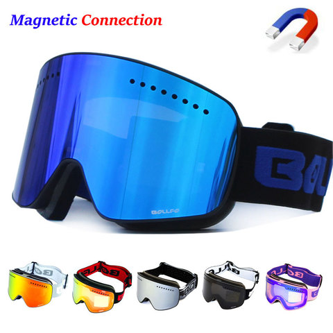 Magnetic Double Layer Polarized Lens Ski Goggles Skiing Anti-fog UV400 Snowboard Goggles Men Women Ski Glasses Eyewear ► Photo 1/6