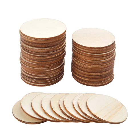 10/200MM Wood Circles Unfinished Round Discs Blank Wooden Slices Cutouts DIY Crafts for Coaster Painting Christmas Home Decor ► Photo 1/6