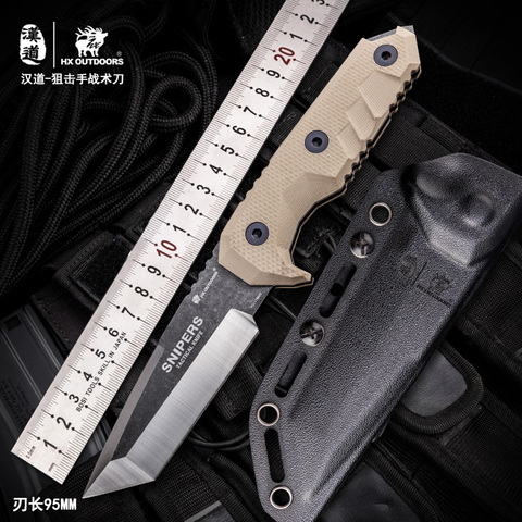 HX OUTDOORS Outdoor field survival knife multi-function saber tactical self-defense knife slingshot tool survival straight knife ► Photo 1/6