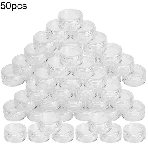 50Pcs Cosmetic Jar Small Empty Cosmetic Travel Pots Refillable Bottles Plastic Eyeshadow Makeup Face Cream Jar Pot Container ► Photo 1/6