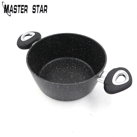 Master Star Granite Dot Coating SaucePan 3-6L Stock Pots with Glass Cover Fast Heat Soup Pot High Grade Cookware ► Photo 1/6