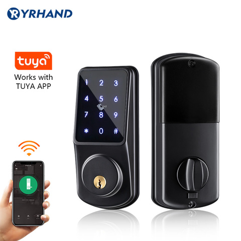 WiFi Keyless Secure Keypad remote control deadbolt Electronic Digital Smart Door Lock With Tuya App ► Photo 1/6