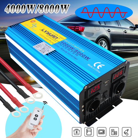 8000W Pure Sine Wave Car Inverter EU Inverter Transformer Wireless Remote Control auto инвертор 12v 220v адаптер питания ► Photo 1/6