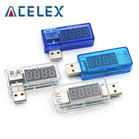 Digital USB Mobile Power charging current voltage Tester Meter Mini USB charger doctor voltmeter ammeter Turn transparent ► Photo 1/6