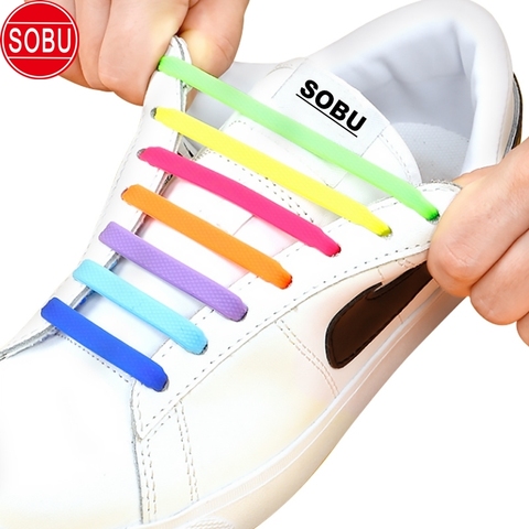 No Tie Silicone Elastic Shoelaces Special Lazy Shoelace Lacing Kids Adult Sneakers Quick Shoe Laces ► Photo 1/6