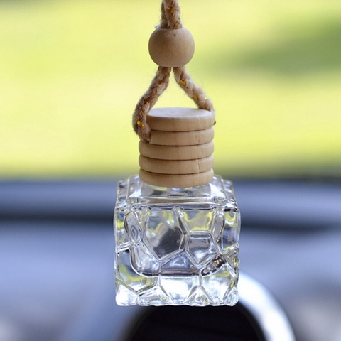 Empty Glass Bottle for Essential Oils Diffuser Rearview Mirror Ornament Car Hanging Perfume Fragrance Air Freshener Car-Styling ► Photo 1/1