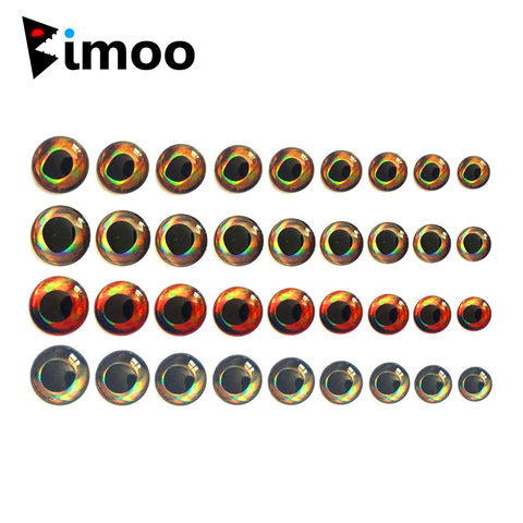 Bimoo 50PCS Holographic 3D 4D Fish Eyes for Fly Tying Streamers Baitfish Wood Plastic Lure Popper DIY Eyes ► Photo 1/6