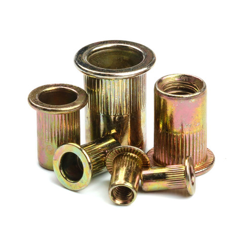 M3 M4 M5 M6 M8 M10 Flat Head Rivet Nuts Set Nuts Insert Cap Reveting Zinc Plated Carbon Steel Threaded Rivet Nut ► Photo 1/6