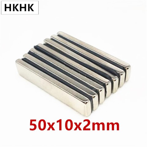 2-40pcs/lot Neodymium Magnet 50*10*2 N35 N52 Strong NdFeB Rare Earth magnets 50x10x2 mm Magnets for moto Thickness 2mm Strip ► Photo 1/6