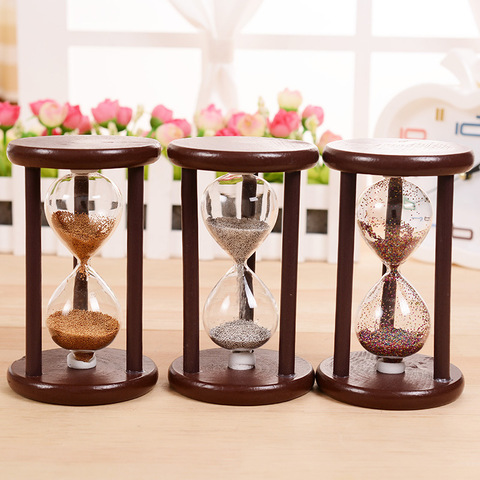 DIY Vintage Wooden Hourglass Crafts Sand Clock Toothbrush Make Tea Sandglass Home Ornaments Wood quicksand Sand Timer 7x7x12CM ► Photo 1/6