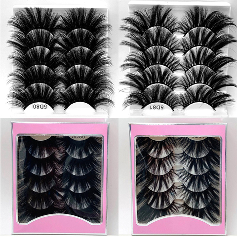 NEW 5Pair Fluffy Lashes 25mm 3d Mink Lashes Long Thick Natural False Eyelashes Lashes Vendors Makeup Mink Eyelashes ► Photo 1/4