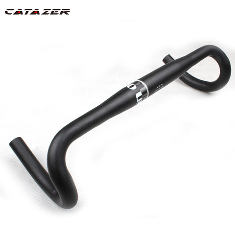 CR12 Road Racing Bike Light Weight Alloy Handlebar Bent Bar White Label 25.4mm or31.8mm X 380/400/420 SIX Choice ► Photo 1/4