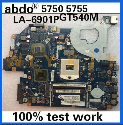 abdo P5WE0 LA-6901P motherboard for ACER 5750 5755 5750G 5755G notebook motherboard PGA989 HM65 GPU GT540M DDR3 100% test work ► Photo 1/4