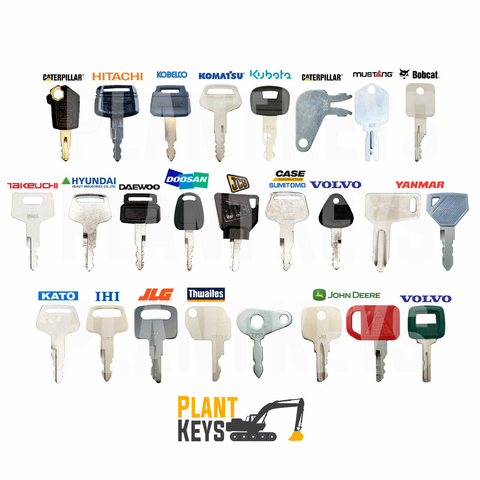 25 Key Machinery Master key Set For Caterpillar Hitachi Kobelco Komatsu Kubota Mustang 5P8500 H800 52160 459A ► Photo 1/1