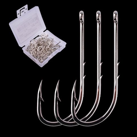 100pcs/ Box Hooks for Live Bait Casting Fishing Double Backstab Hook 1#-10# Worm Barbed Hooks Pesca Fish Accessories ► Photo 1/6