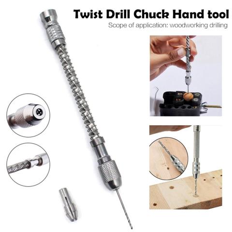 Hand Drill Jewelry Craft Hand Manual Drill Chuck Mini Hand 10PCS Twist Drill  Bit