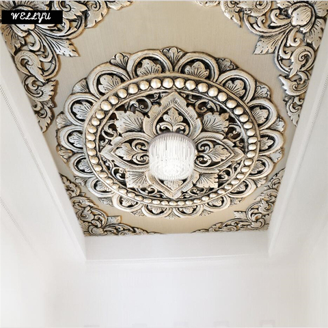 beibehang Custom Wallpaper 3d 3d Photo Wallpaper Silver Jewelry Flower European Style Background Ceiling wallpaper for walls 3 d ► Photo 1/1