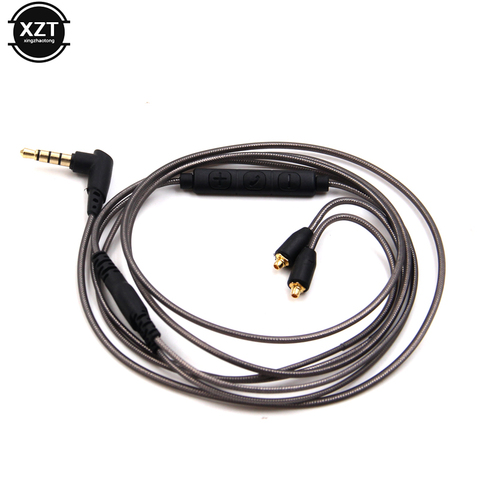 3.5mm MMCX Cable for Earphone Shure SE215 SE425 SE535 SE846 UE900 Port Replacement headphone Cable with Mic for iphone Samsung ► Photo 1/6