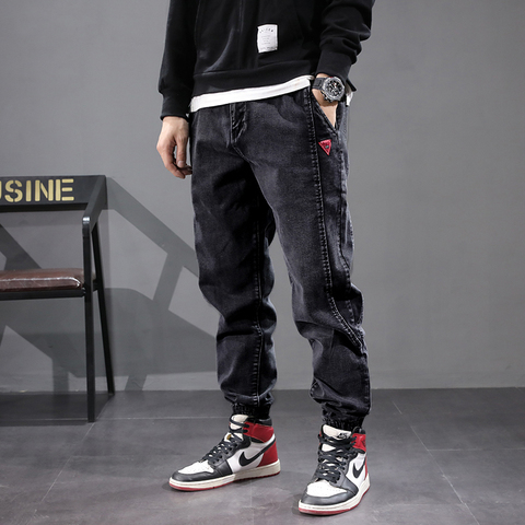 Black Cargo Pants for Men Hip Hop Cargo Trousers Male Vintage