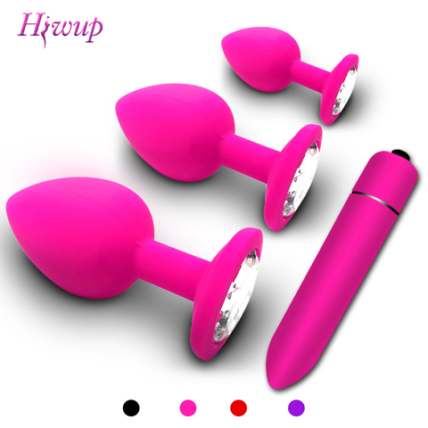 Soft Silicone Butt Anal Plug Prostate Massager Adult Anal Plug Mini Bullet Vibrator Lesbian Gay Product Sex Toys for Women Men ► Photo 1/6