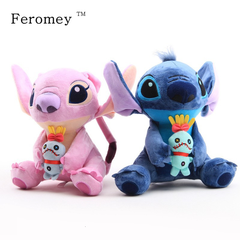 Cartoon Lilo and Stitch Keychains LED Stitch Doll Key Ring Sound