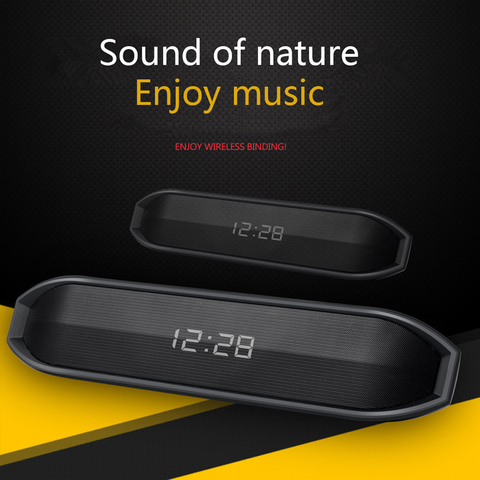 Soundbar Wireless Bluetooth Speaker Portable Column Clock Function Music Center Subwoofer 3D Stereo Super Bass Voice Hands-free ► Photo 1/6