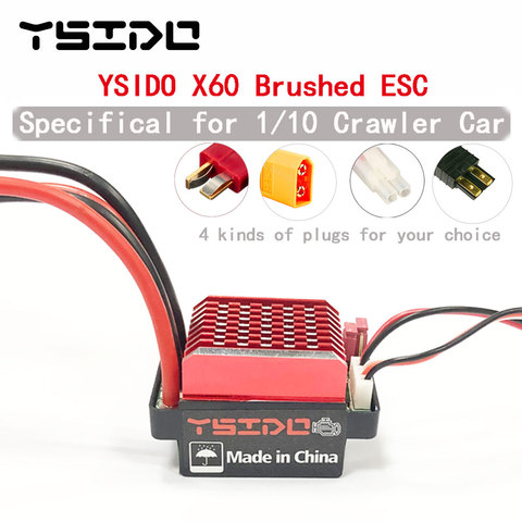 2022 Newest WaterProof 60A Brushed Electric Speed Controller ESC for RC 1/10 Car Buggy TRX-4 D90  Truck Monster Crawler Tank ► Photo 1/6