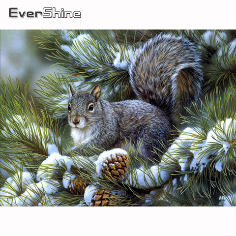 Evershine 5D Diamond Painting Animals Squirrel Diamond Embroidery Full Square Diamond Mosaic Cross Stitch Landscape Home Decor ► Photo 1/6