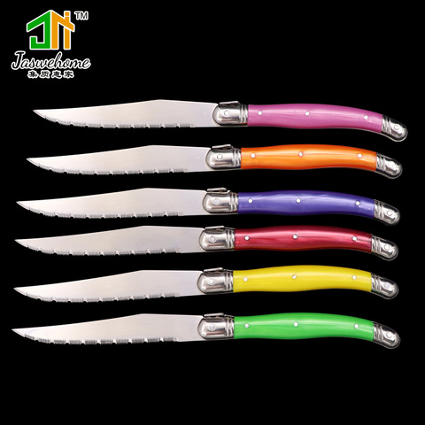 6pcs Stainless Steel Laguiole Steak Knife Set Dinner Table Knife Flatware Dessert Knife Set Of Knives For Dinner ► Photo 1/6