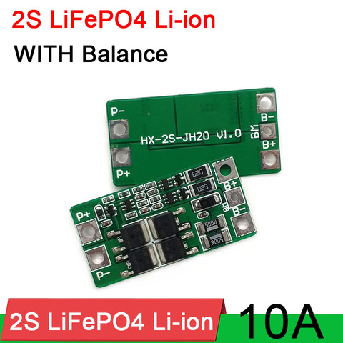 2S 10A With Balance 6.4V 7.4V LiFePO4 18650 Li-ion Battery Protection Board MOS BMS PCM ► Photo 1/6