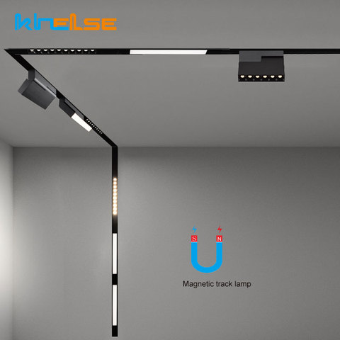 New LED Track Lighting Aluminum Ceiling Recessed Suspended Creative 0.5M 1M LED Magnetic Lights Track Rail ► Photo 1/6