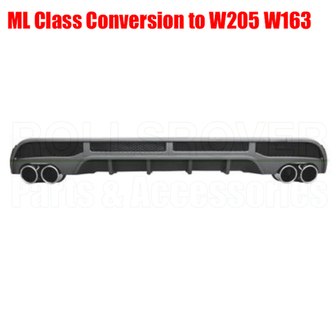 ROLLSROVER Rear Diffuser Double Exhaust Tips Cover Kits For Mercedes Benz ML Class Conversion W205 W163 Kits ► Photo 1/1