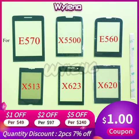 Wyieno Black Glass Screen For Philips Xenium E570 E571 / X5500 / E560 / X623 / X513 Glass Lens Outer Front Panel +track ► Photo 1/3