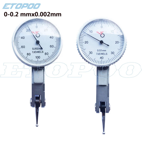 0-0.2 mm Lever Precision 0.002mm Level dial Gauge Scale Precision Metric Dovetail Rails 0-0.8mm 0.01mm Dial Test Indicator ► Photo 1/6