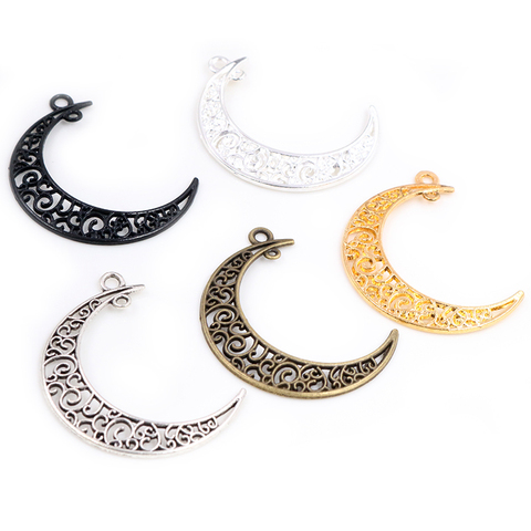 41x30mm 10pcs 5 Colors Plated  Moon Style Handmade Charms Pendant:DIY for bracelet necklace ► Photo 1/6