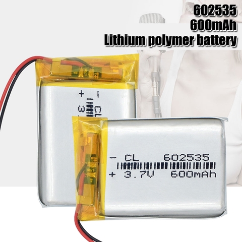 Supply lithium battery lithium polymer Rechargeable battery 602535 600 mah 3.7V For MP3 MP4 MP5 GPS PSP MID Bluetooth Headset ► Photo 1/6