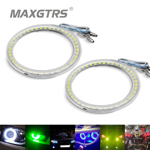 2x Angel Eyes 76mm 80mm 85mm 90mm 94mm 3528 Halo Ring LED Car Led Fog Light Motorcycle Daytime Running Light DRL Headlight ► Photo 1/6